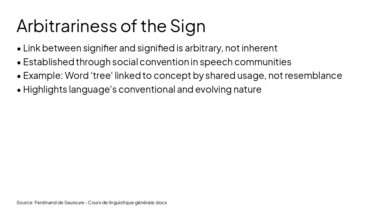 Slide 6 - Arbitrariness of the Sign