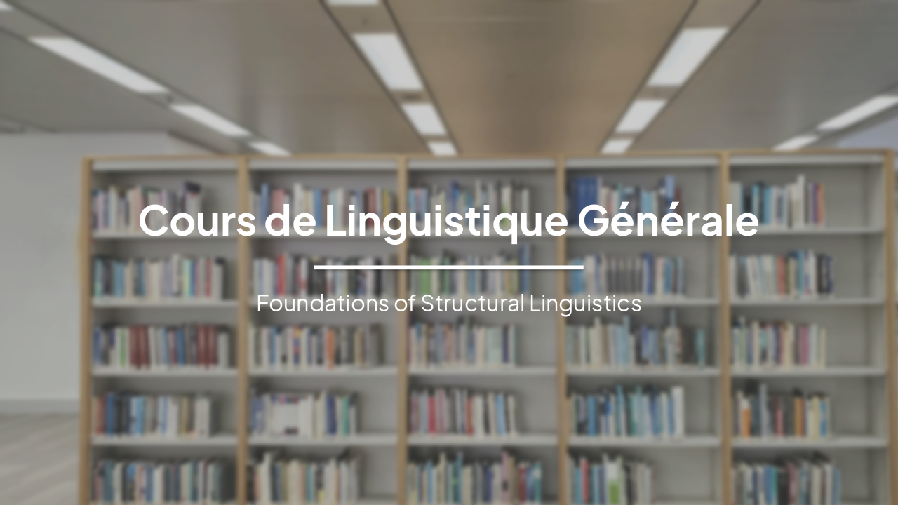 Slide 1 - Cours de Linguistique Générale