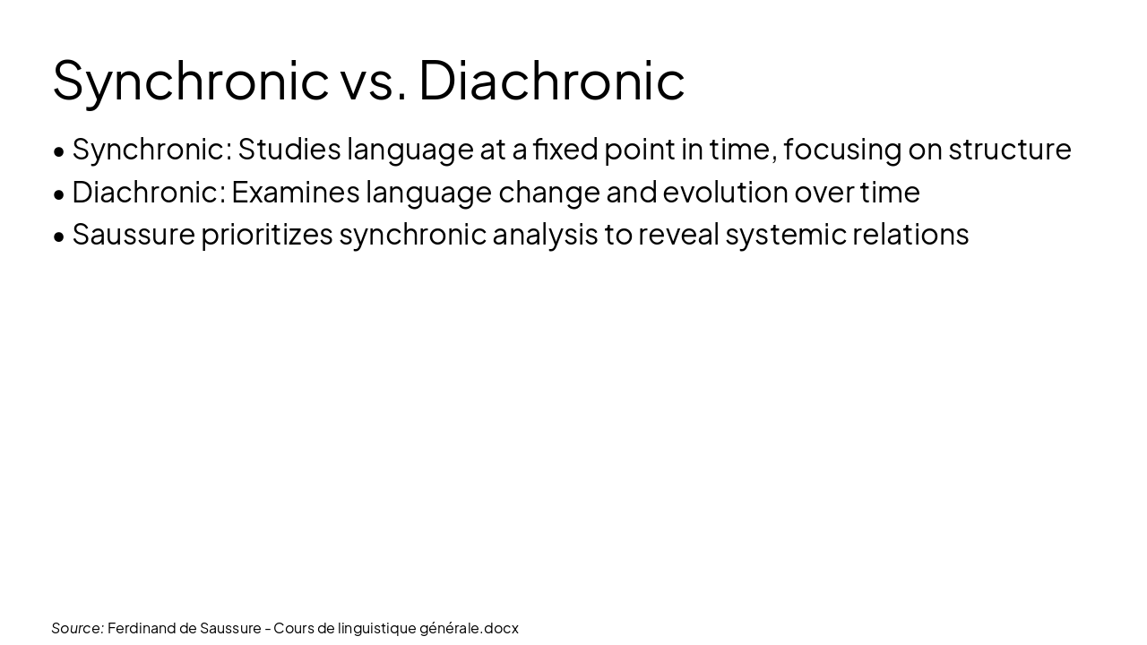 Slide 8 - Synchronic vs. Diachronic
