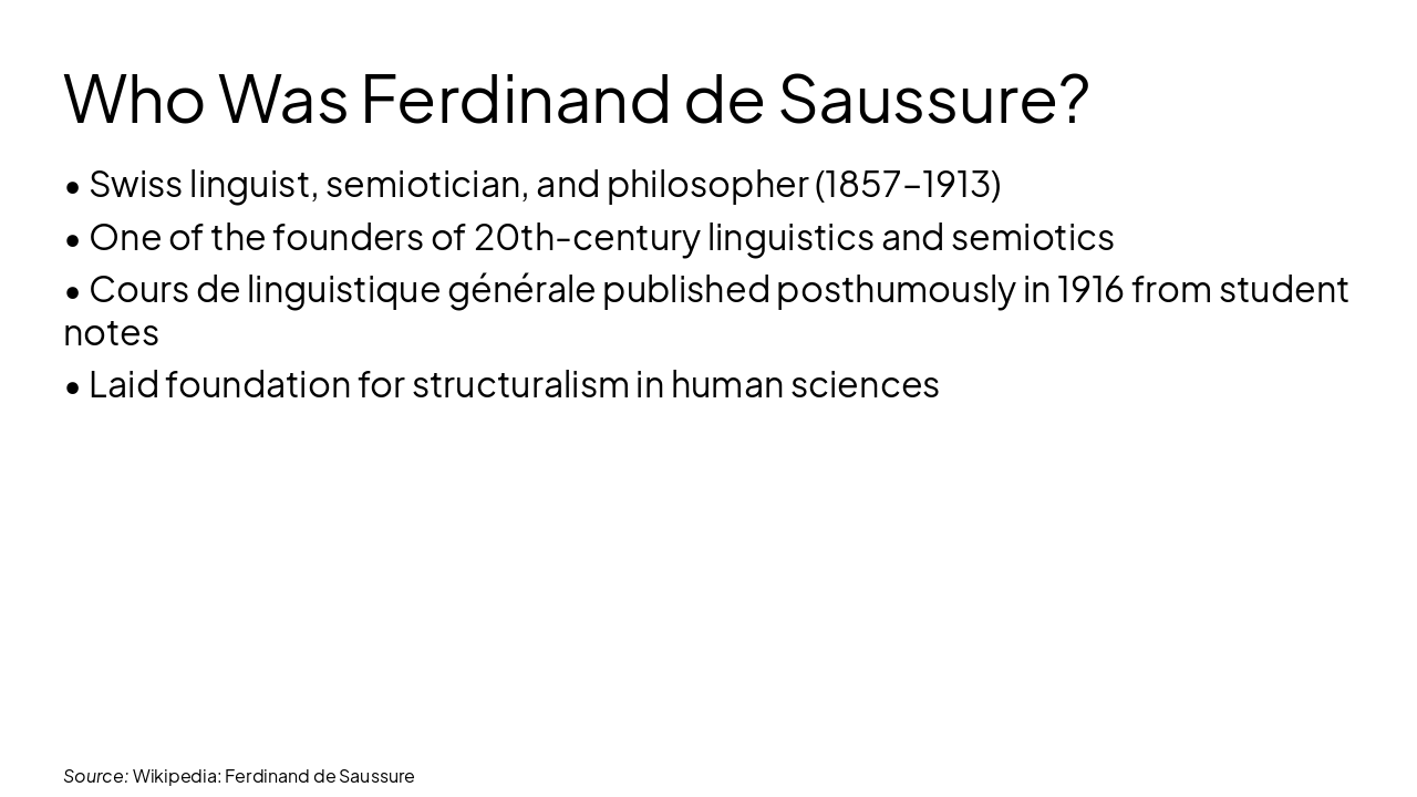 Slide 3 - Who Was Ferdinand de Saussure?