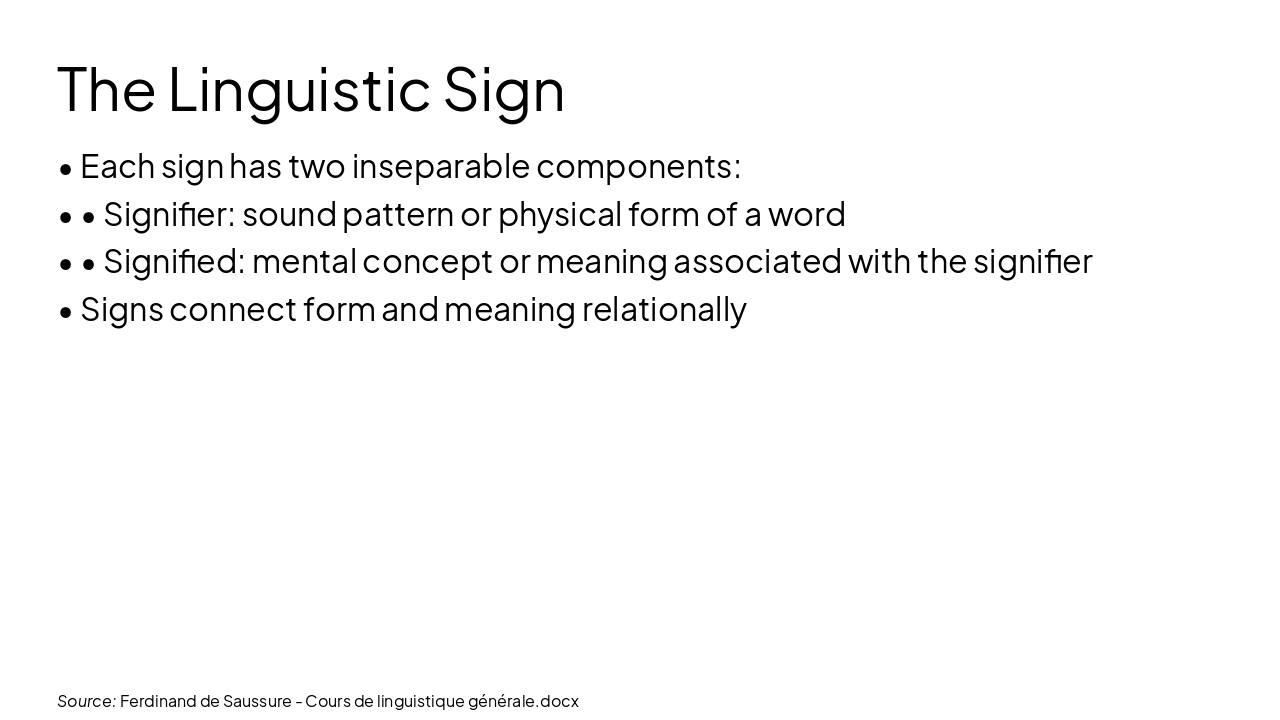 Slide 5 - The Linguistic Sign