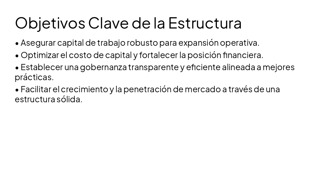 Slide 5 - Objetivos Clave de la Estructura