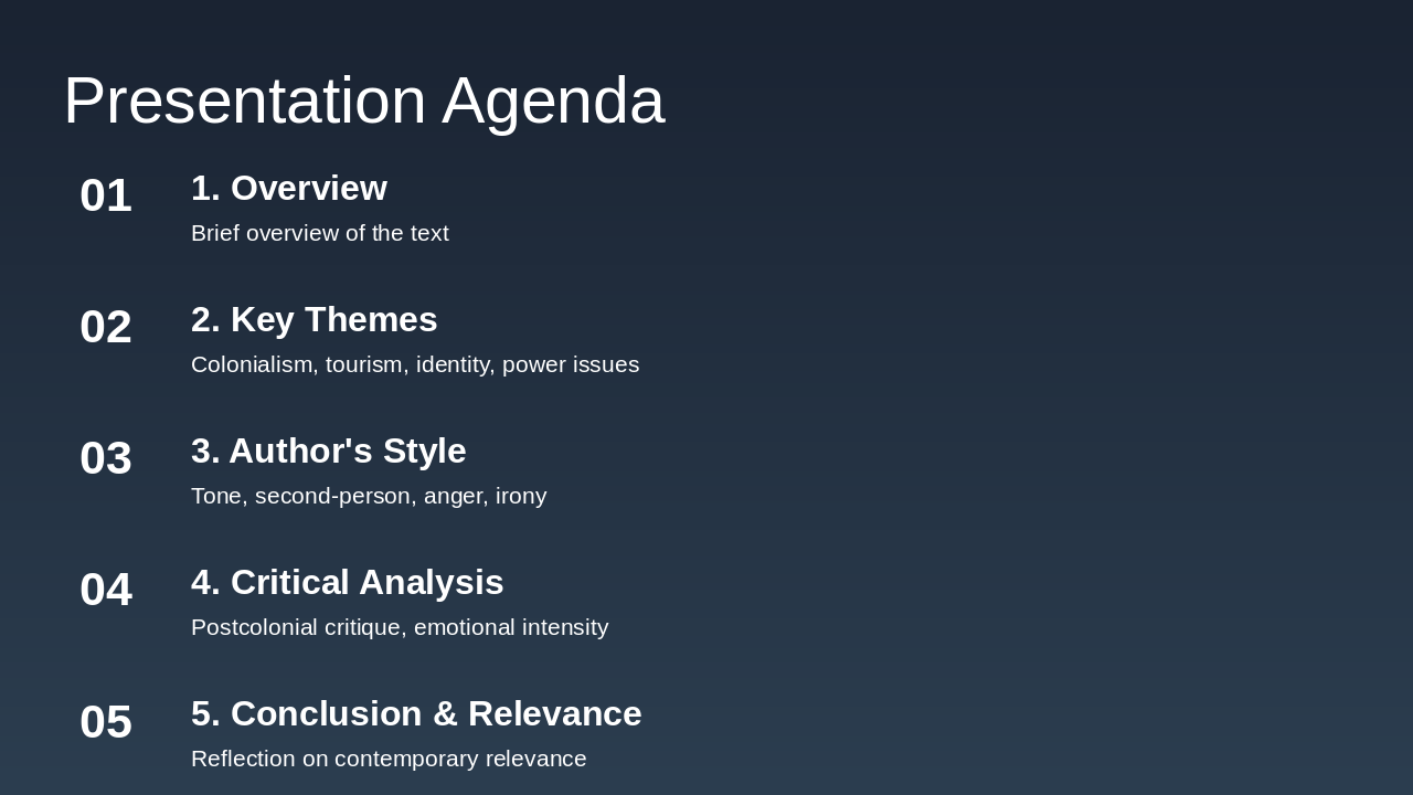 Slide 2 - Presentation Agenda