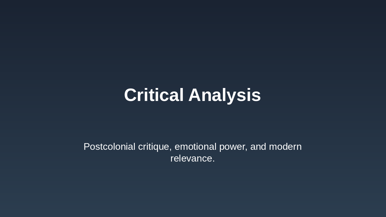 Slide 13 - Critical Analysis