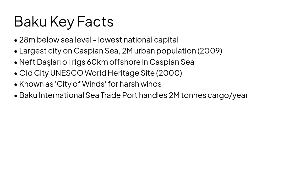 Slide 4 - Baku Key Facts