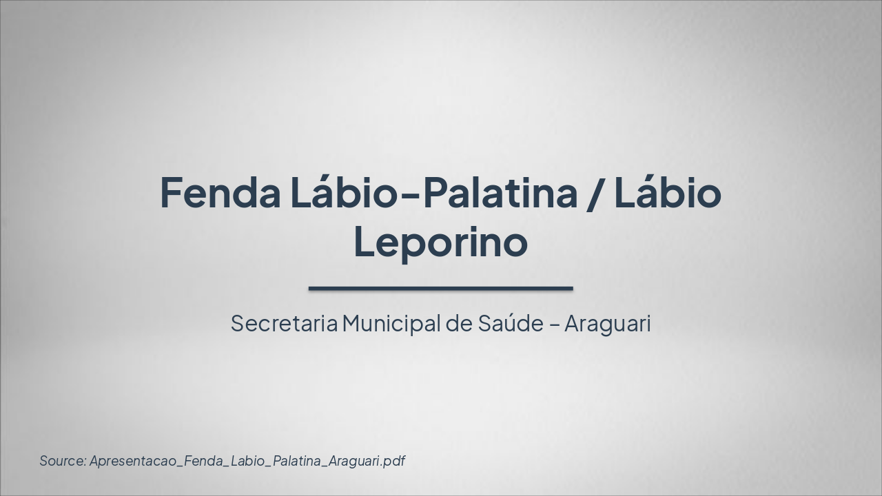 Fenda Lábio-Palatina: SUS em Araguari (32 chars)