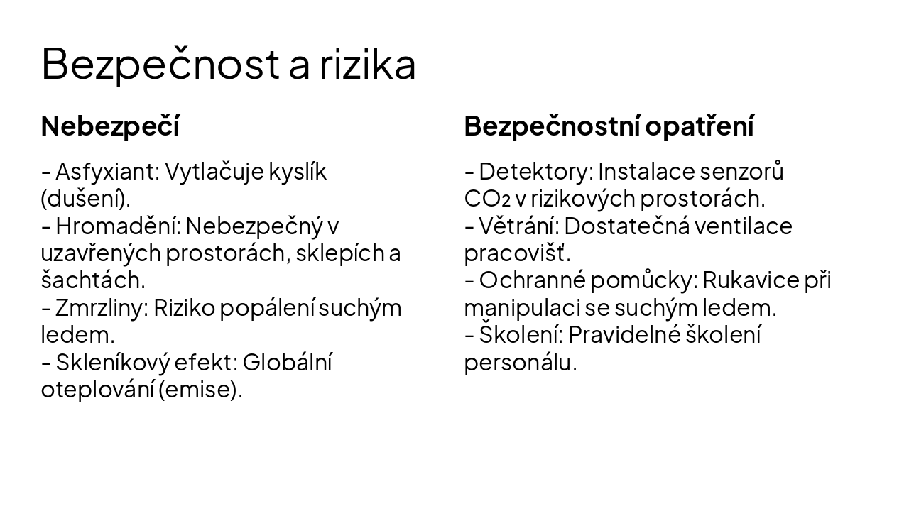 Slide 6 - Bezpečnost a rizika