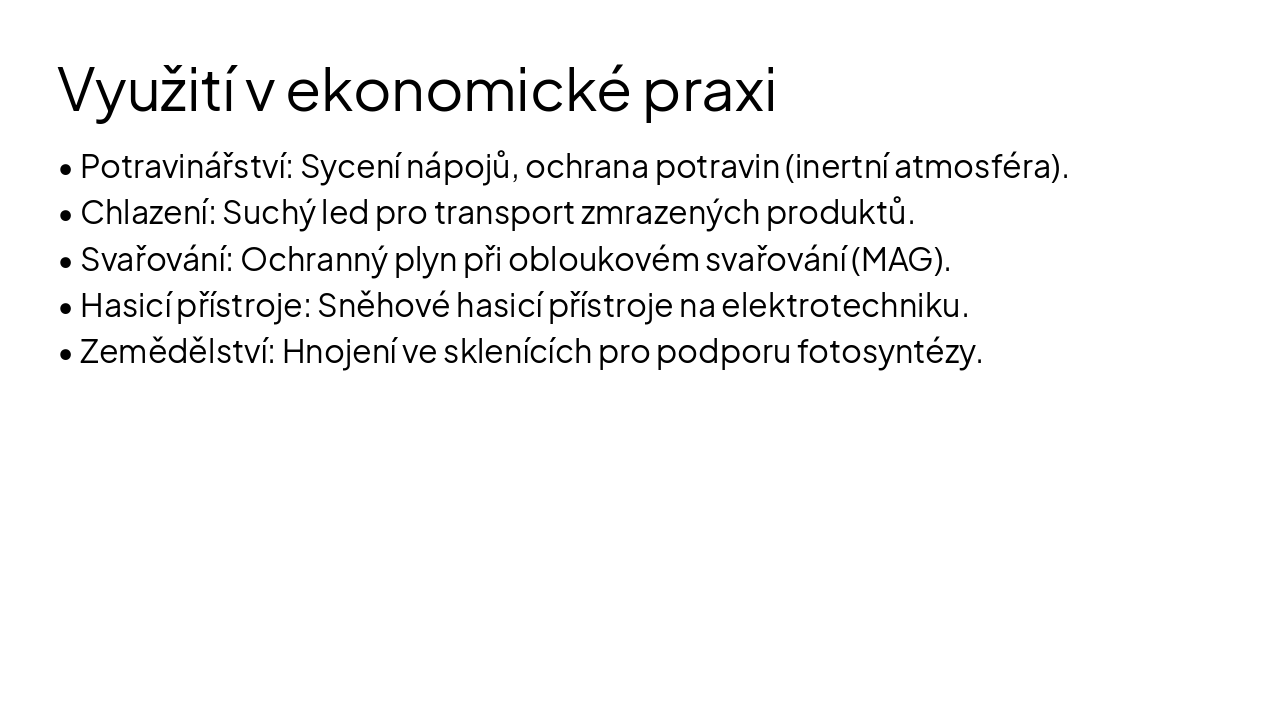 Slide 5 - Využití v ekonomické praxi