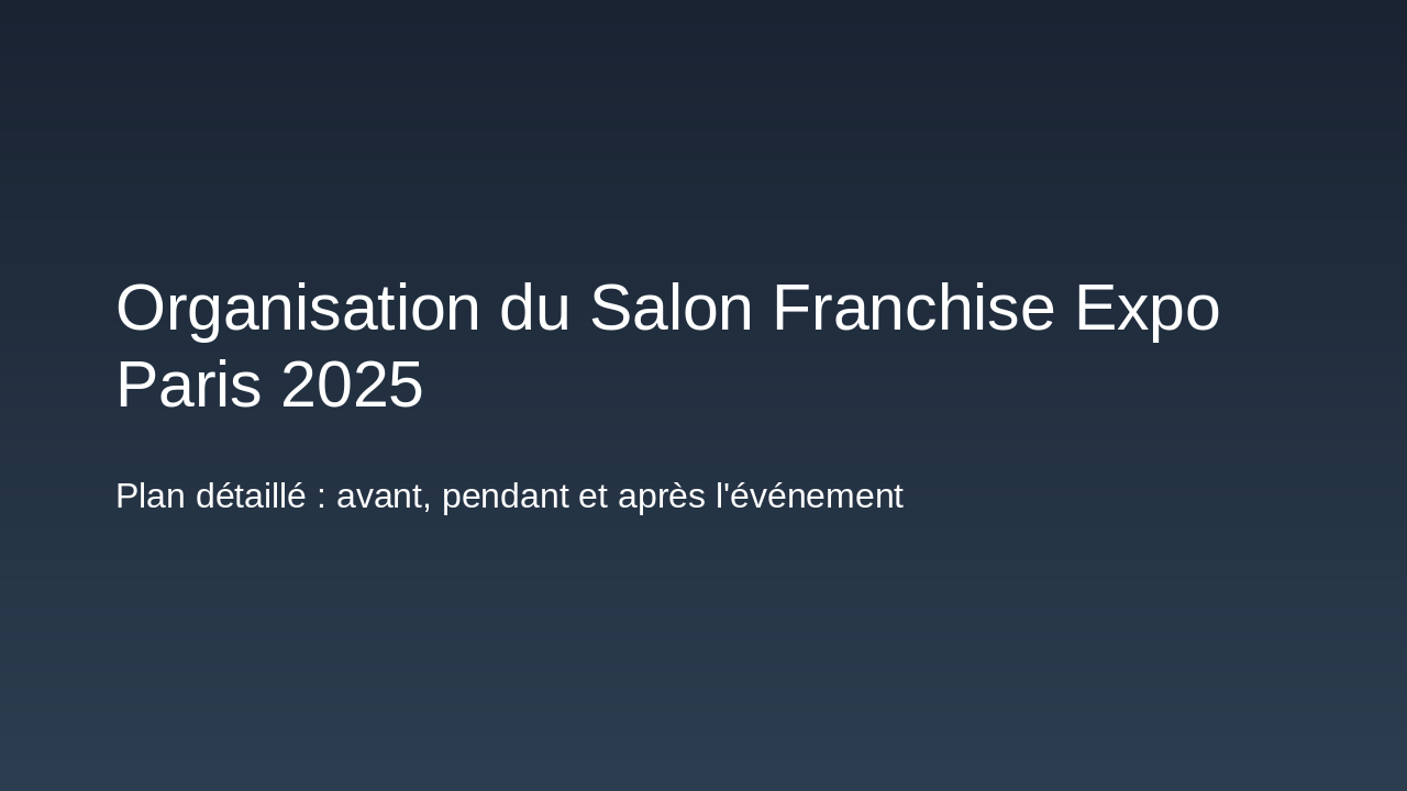 Salon Franchise Expo Paris 2025: Plan Complet