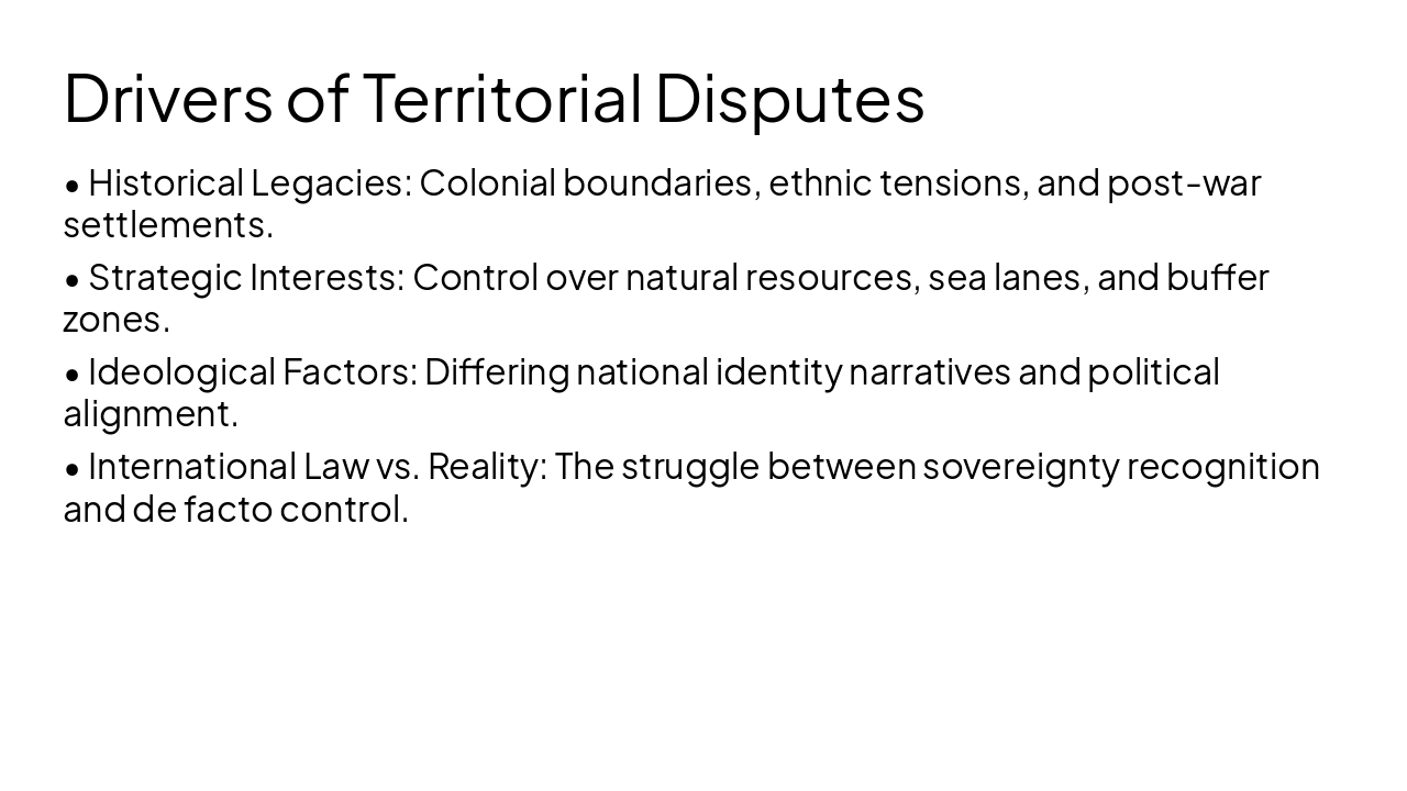 Slide 7 - Drivers of Territorial Disputes