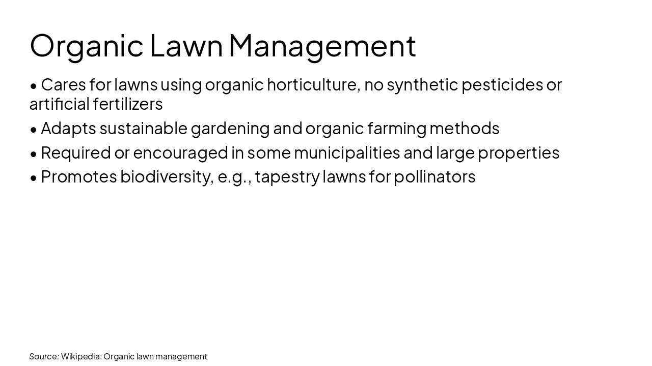 Slide 11 - Organic Lawn Management