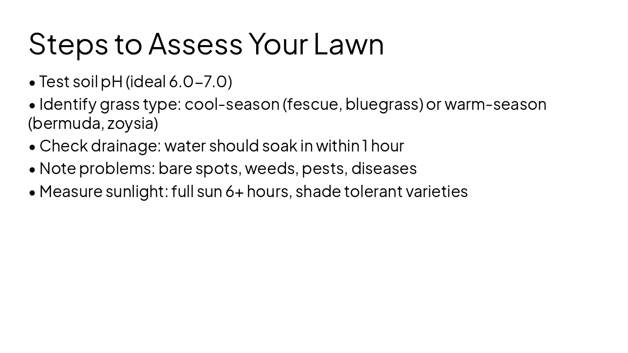 Slide 7 - Steps to Assess Your Lawn