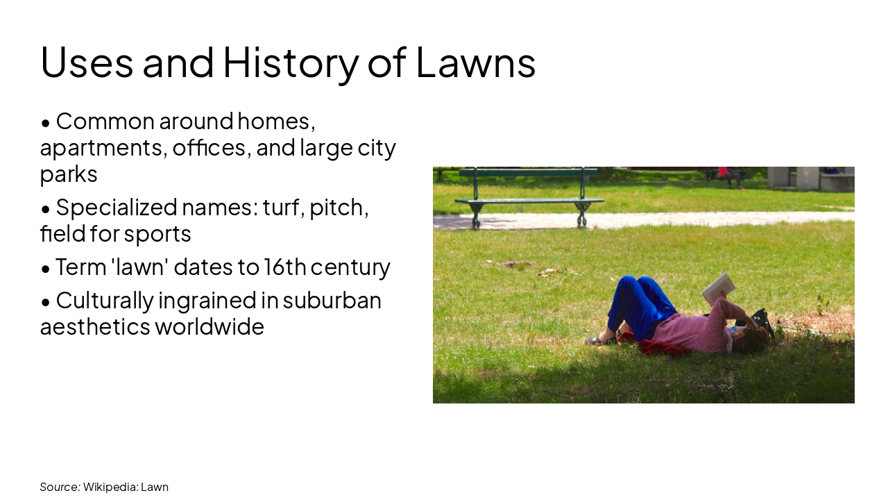 Slide 8 - Uses and History of Lawns