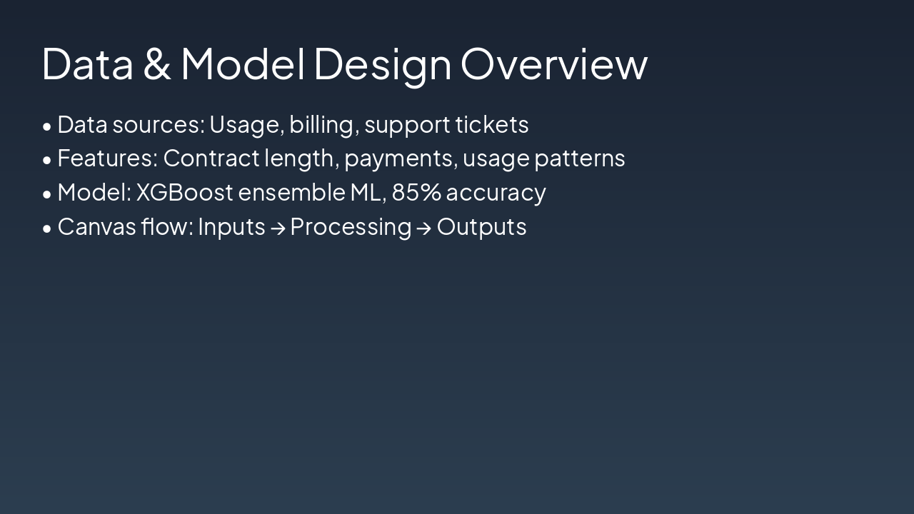 Slide 5 - Data & Model Design Overview