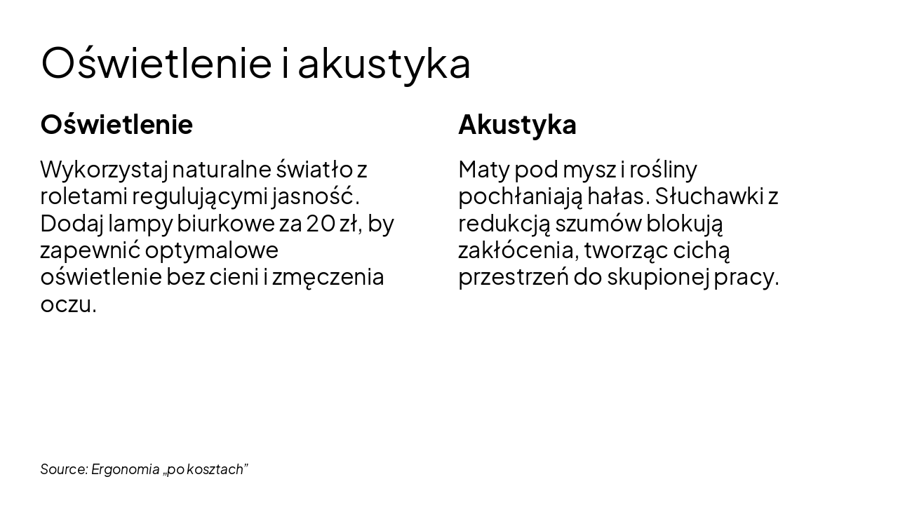 Slide 6 - Oświetlenie i akustyka