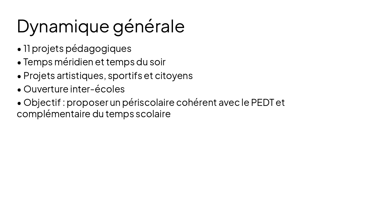 Slide 2 - Dynamique générale