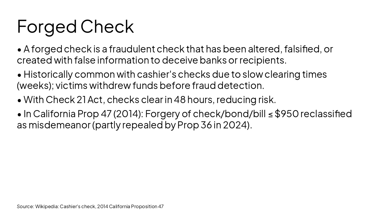 Slide 3 - Forged Check