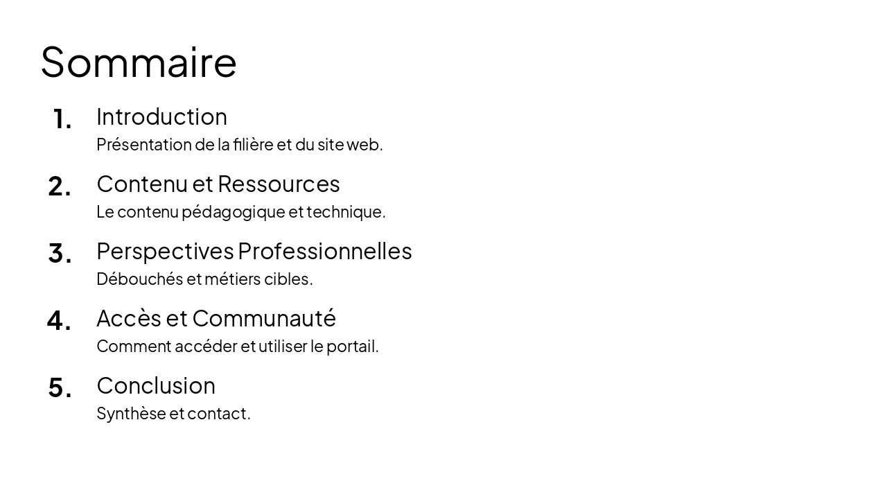 Slide 2 - Sommaire