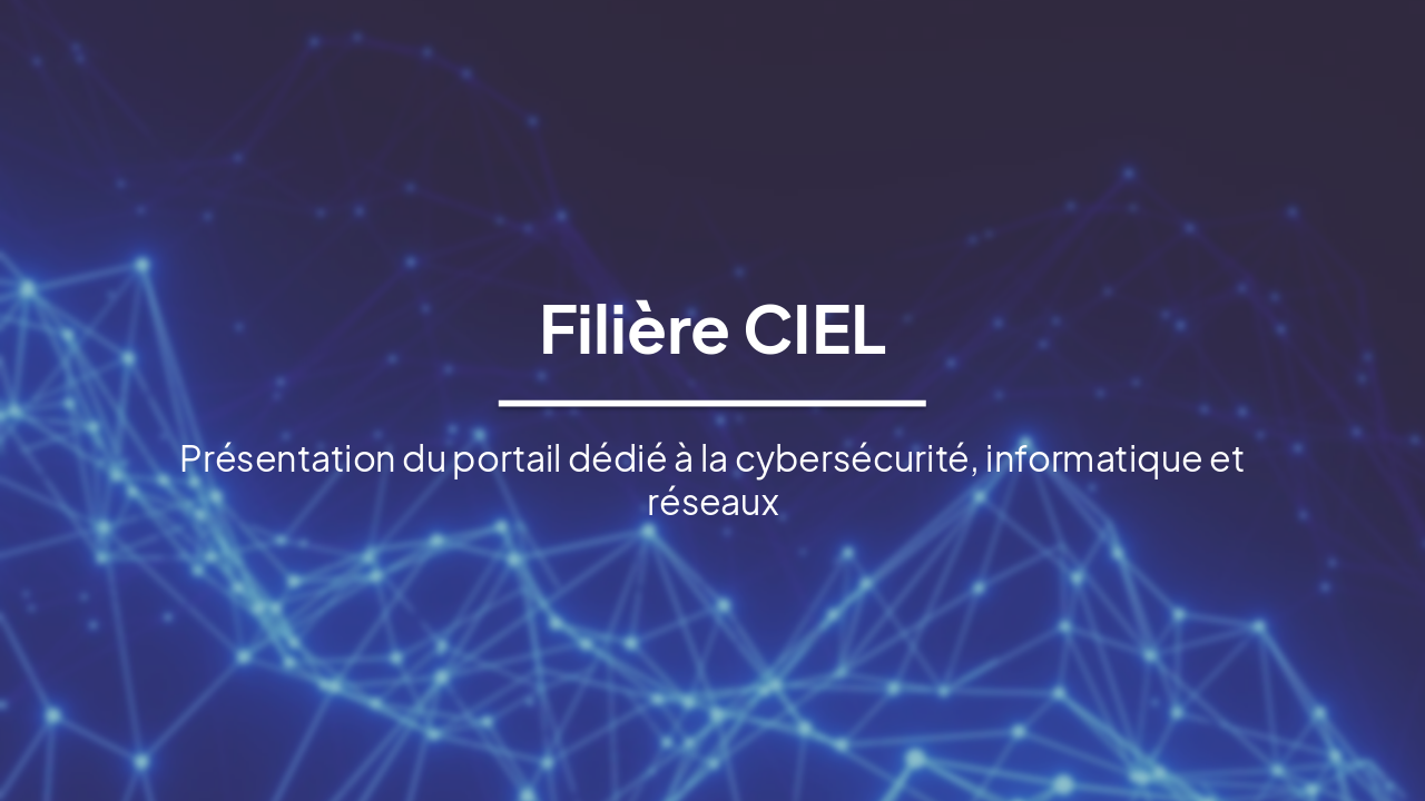 Filière CIEL : Cybersécurité, Informatique et Réseaux
