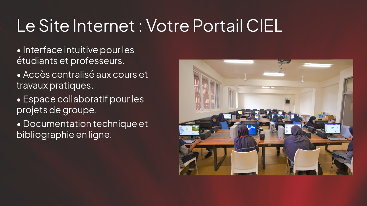 Slide 7 - Le Site Internet : Votre Portail CIEL