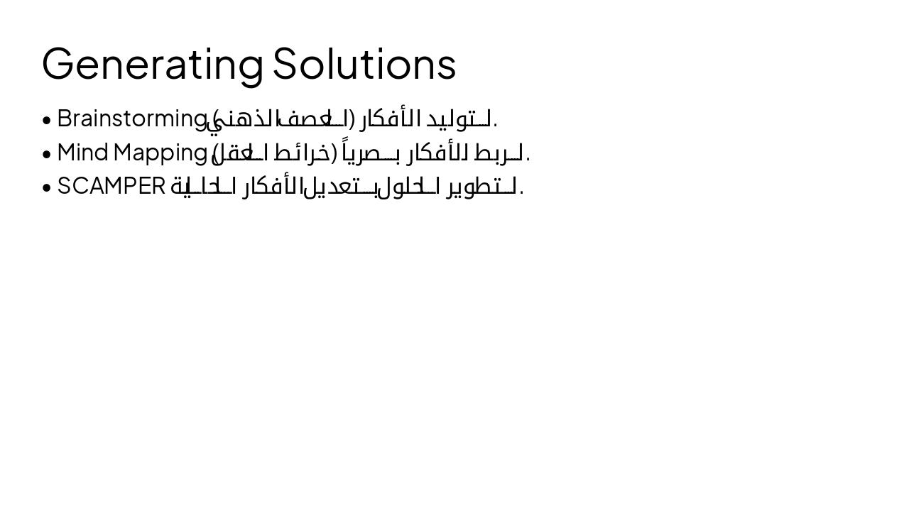Slide 14 - Generating Solutions