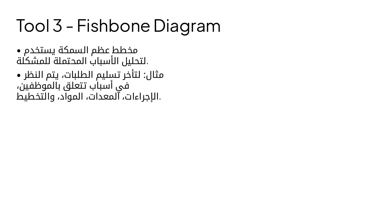 Slide 13 - Tool 3 - Fishbone Diagram