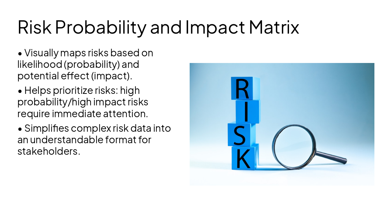 Slide 9 - Risk Probability and Impact Matrix