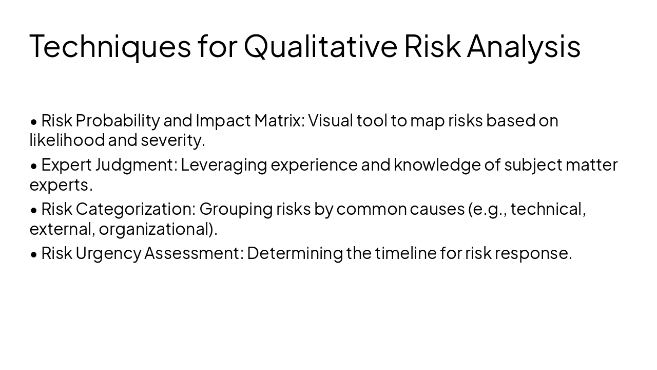 Slide 8 - Techniques for Qualitative Risk Analysis
