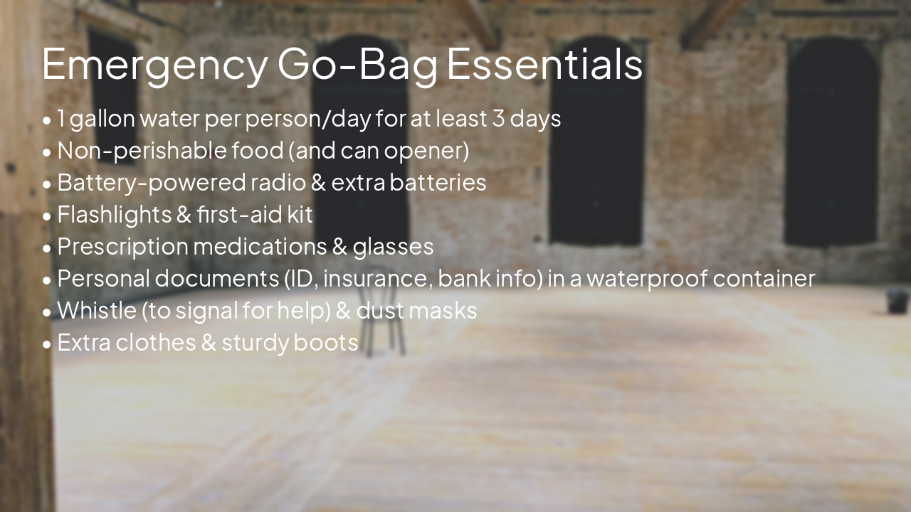 Slide 8 - Emergency Go-Bag Essentials