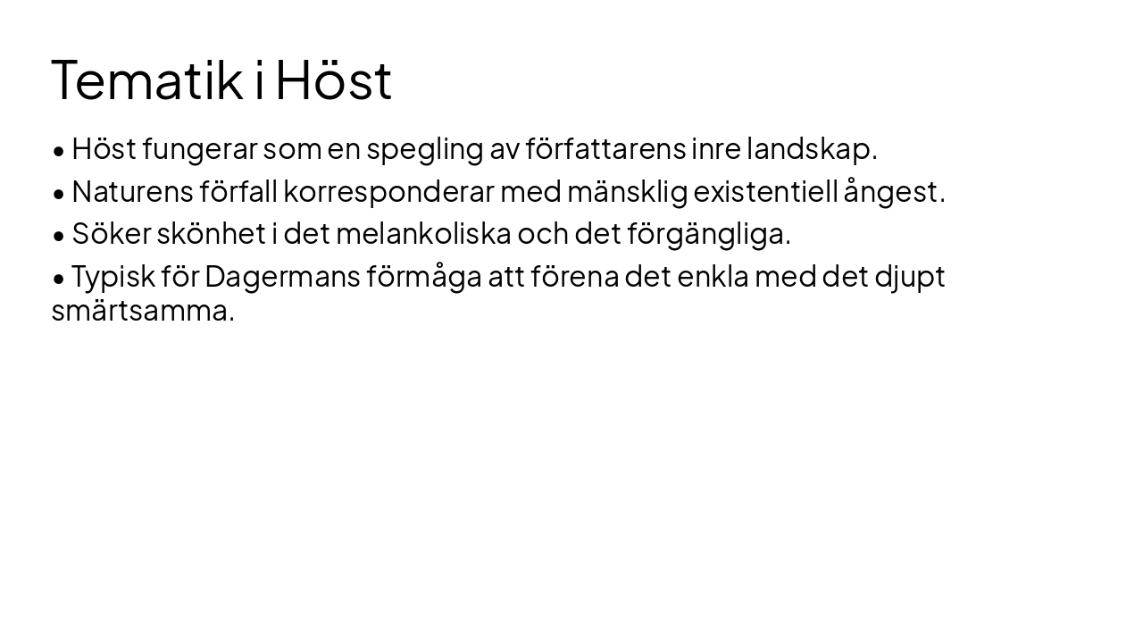 Slide 6 - Tematik i Höst