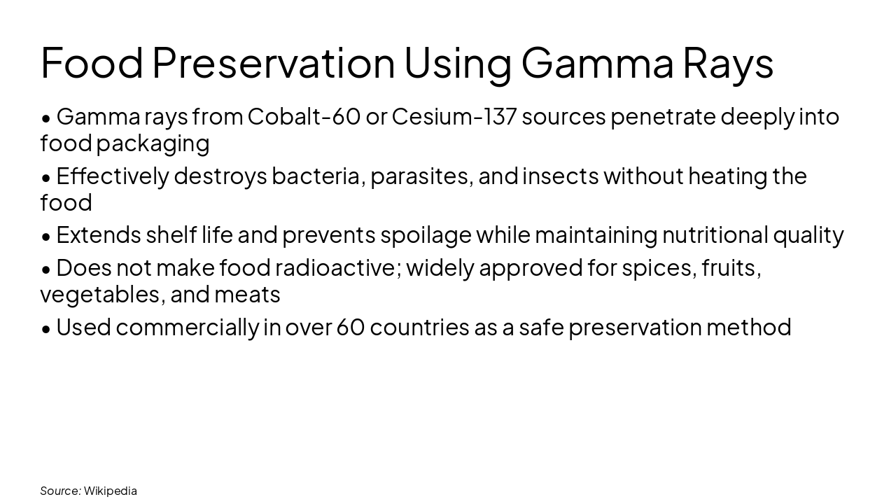Slide 2 - Food Preservation Using Gamma Rays