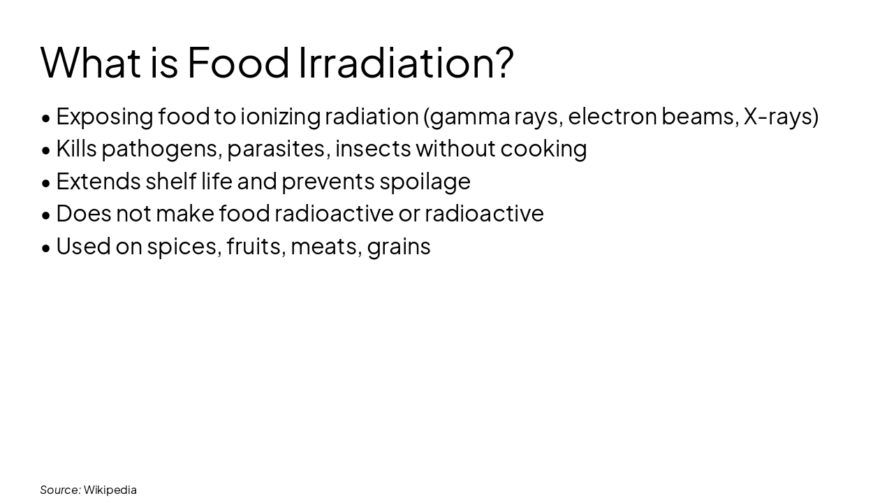 Slide 4 - What is Food Irradiation?
