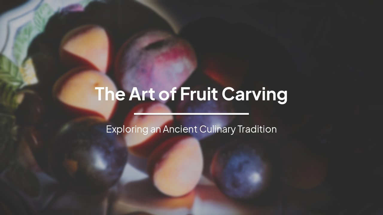 The Art of Fruit Carving: Exploring an Ancient Culinary Tradition