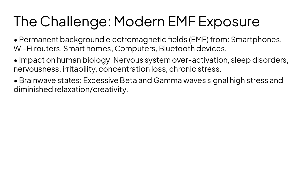 Slide 3 - The Challenge: Modern EMF Exposure