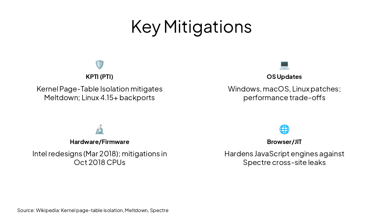 Slide 18 - Key Mitigations