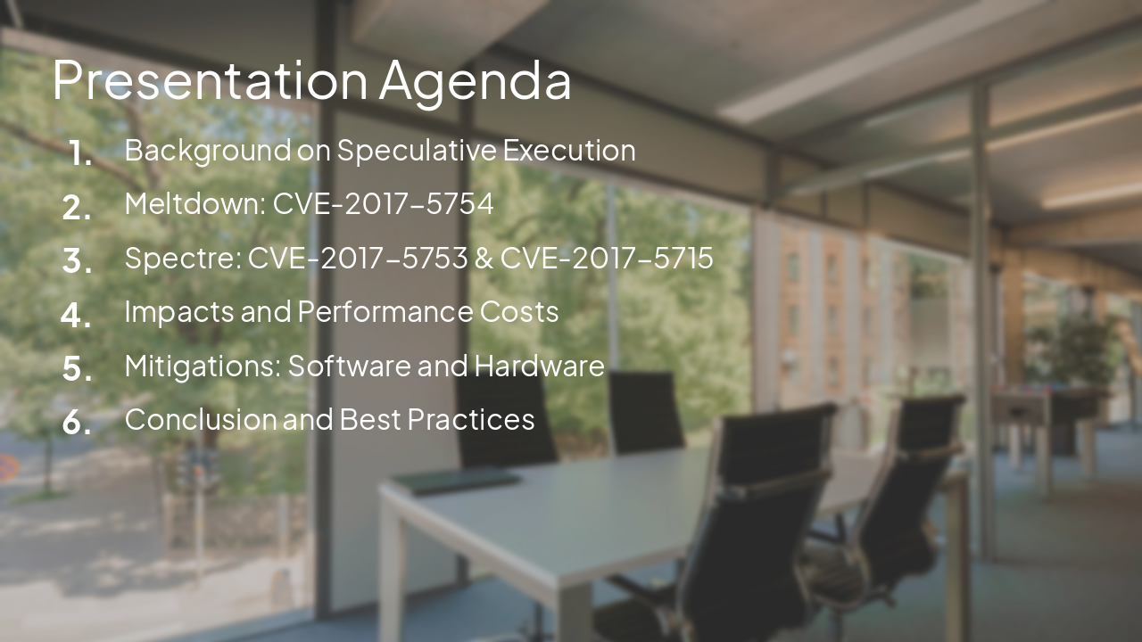 Slide 2 - Presentation Agenda