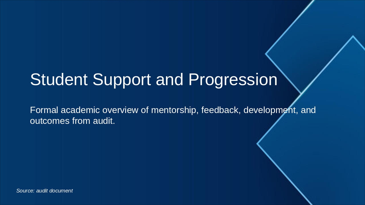 Slide 1 - Student Support and Progression