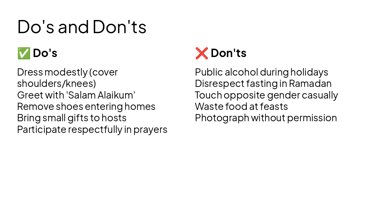 Slide 14 - Do's and Don'ts
