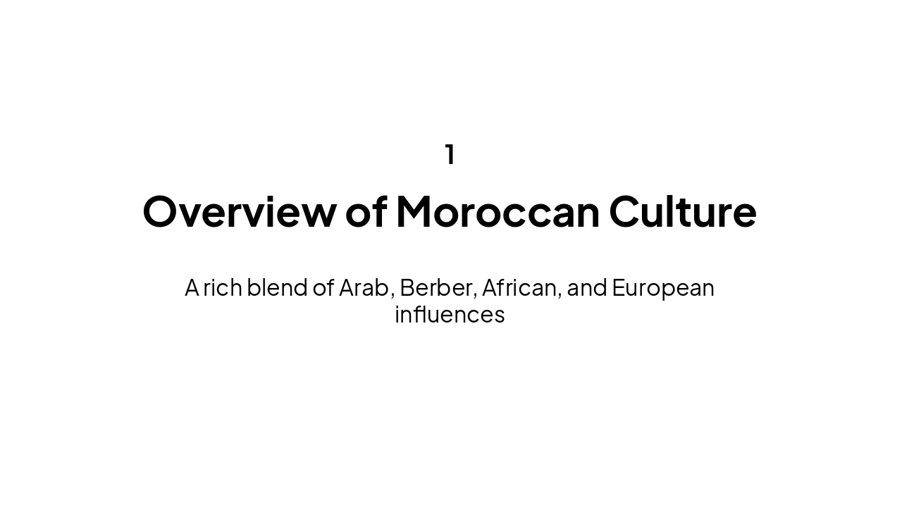 Slide 3 - Moroccan Culture Overview