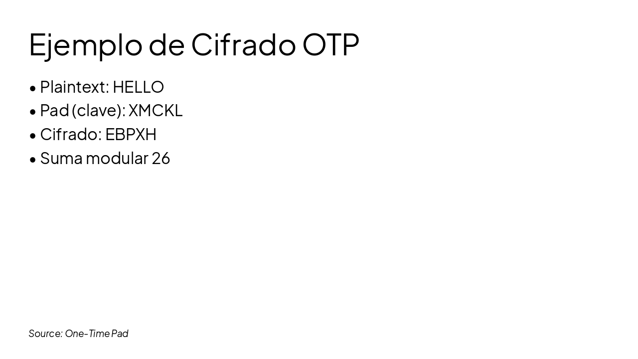 Slide 5 - Ejemplo de Cifrado OTP