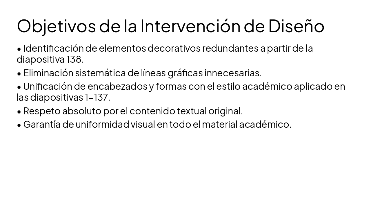Slide 2 - Objetivos de la Intervención de Diseño