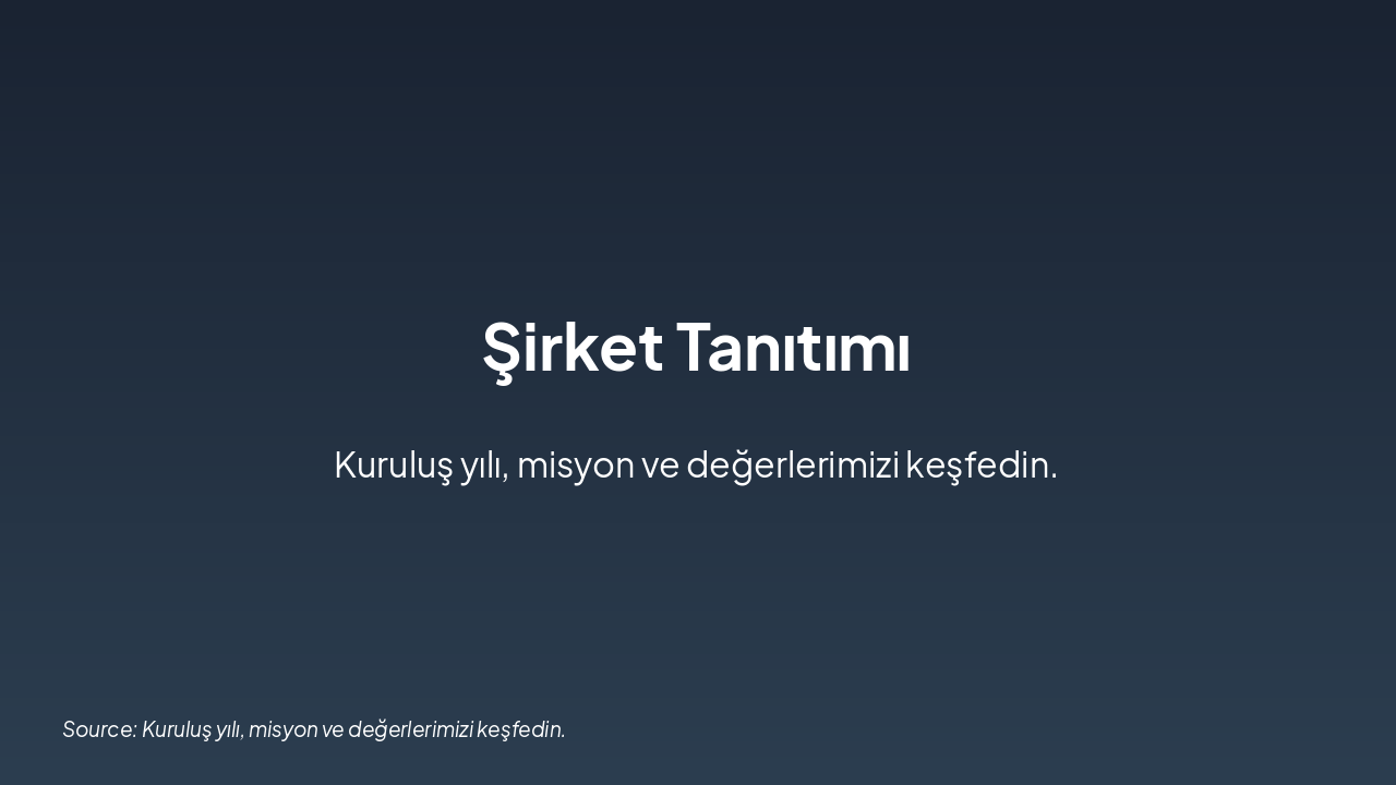 Slide 3 - Şirket Tanıtımı