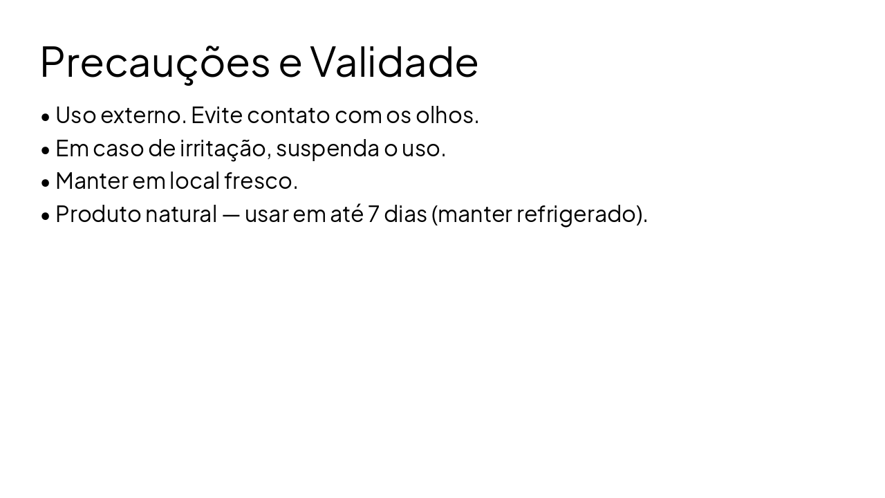 Slide 4 - Precauções e Validade