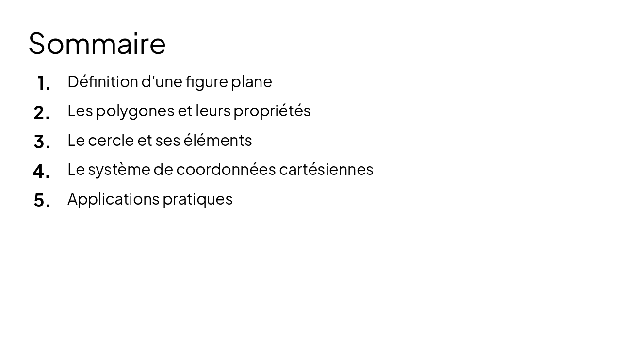 Slide 2 - Sommaire