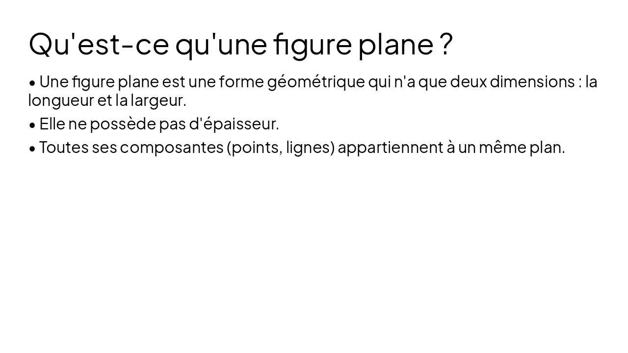 Slide 3 - Qu'est-ce qu'une figure plane ?