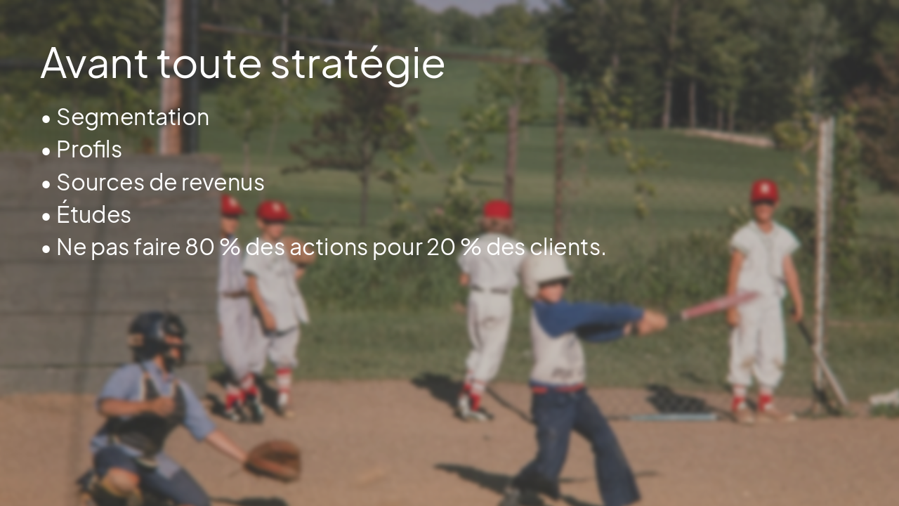 Slide 13 - Avant toute stratégie