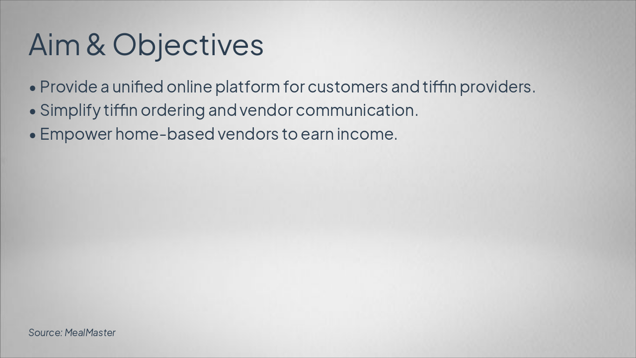 Slide 5 - Aim & Objectives