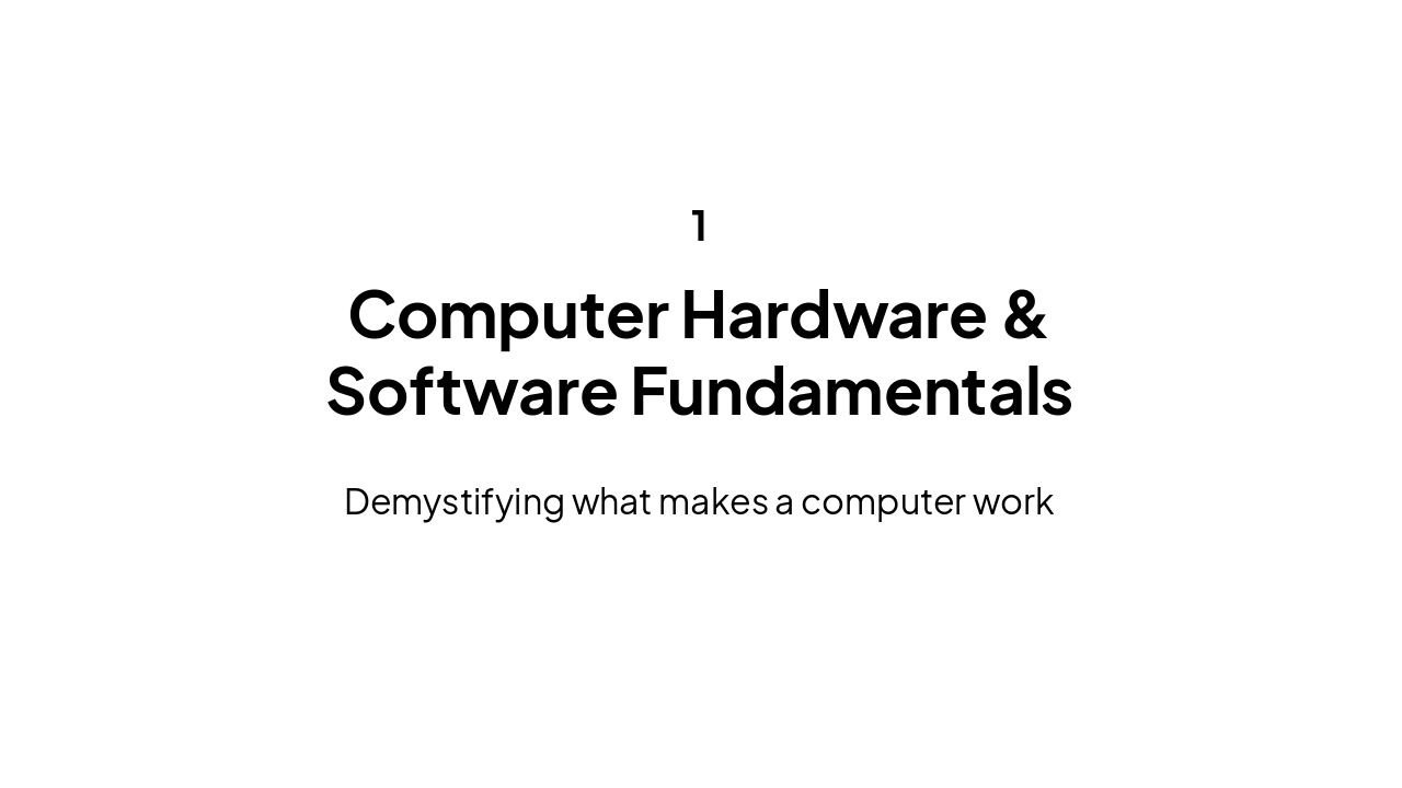 Slide 3 - Hardware & Software Basics