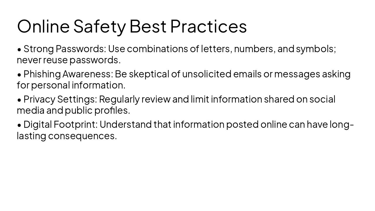 Slide 6 - Online Safety Best Practices