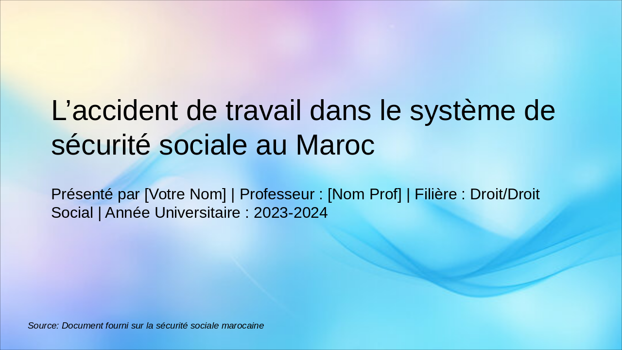 Accidents du Travail au Maroc: Sécurité Sociale